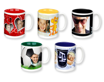 PHOTO MUG WITH COLOURED INTERIOR